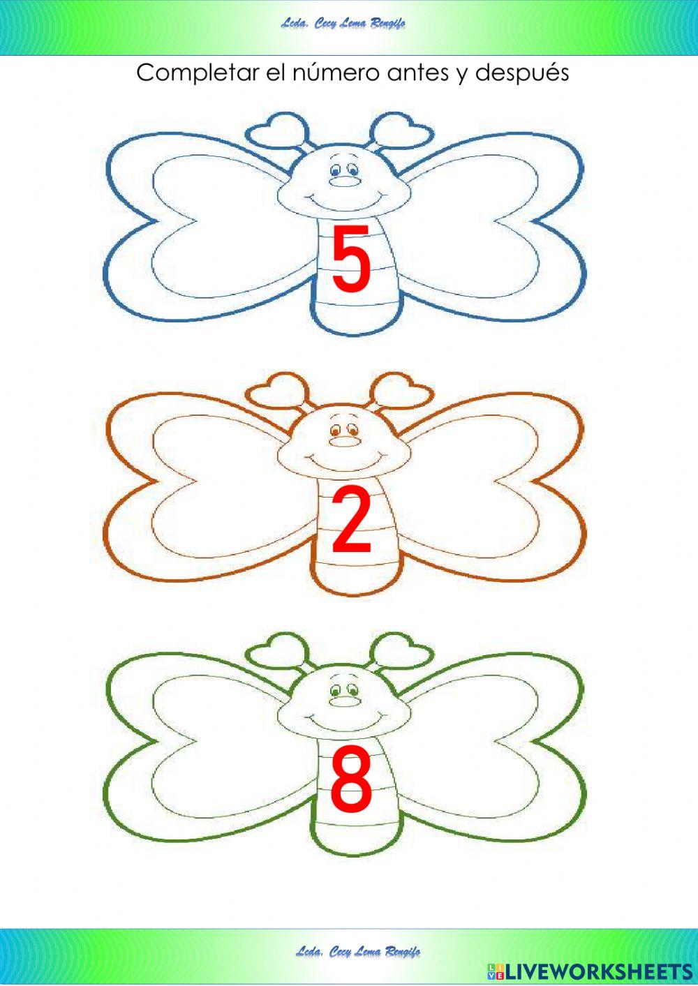 Número antes y después