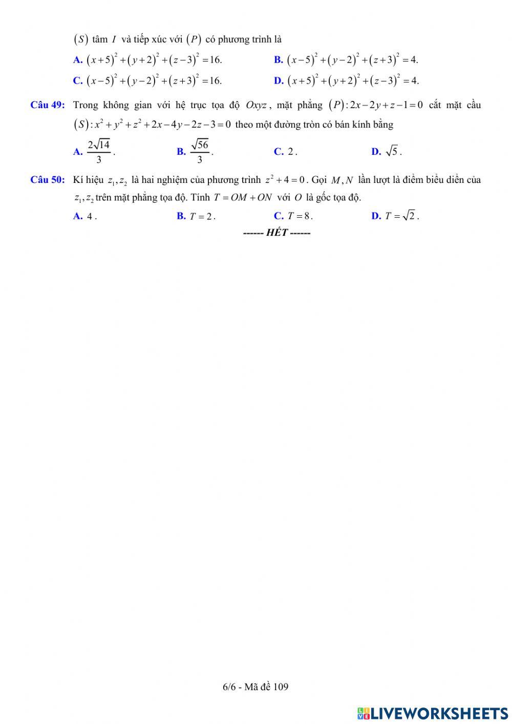 TNTHPT-MĐ-67-Đề ôn tập số 109