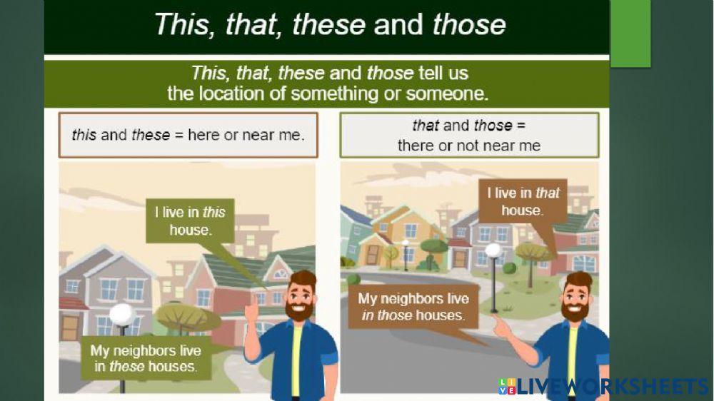 Unit 7.1 This, that, these and those