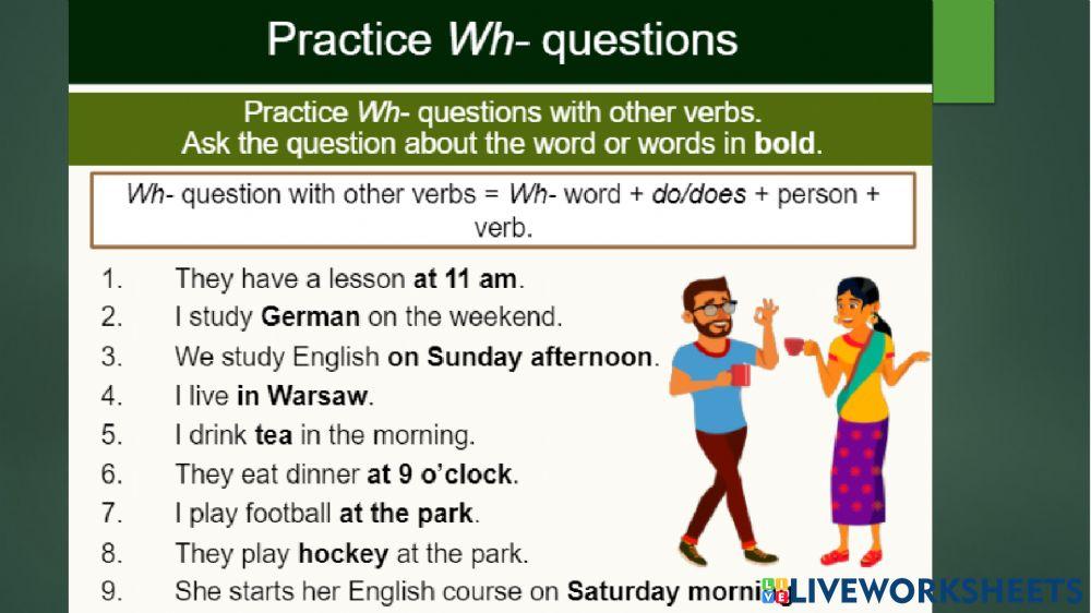 Unit 4.1 Questions present simple worksheet | Live Worksheets