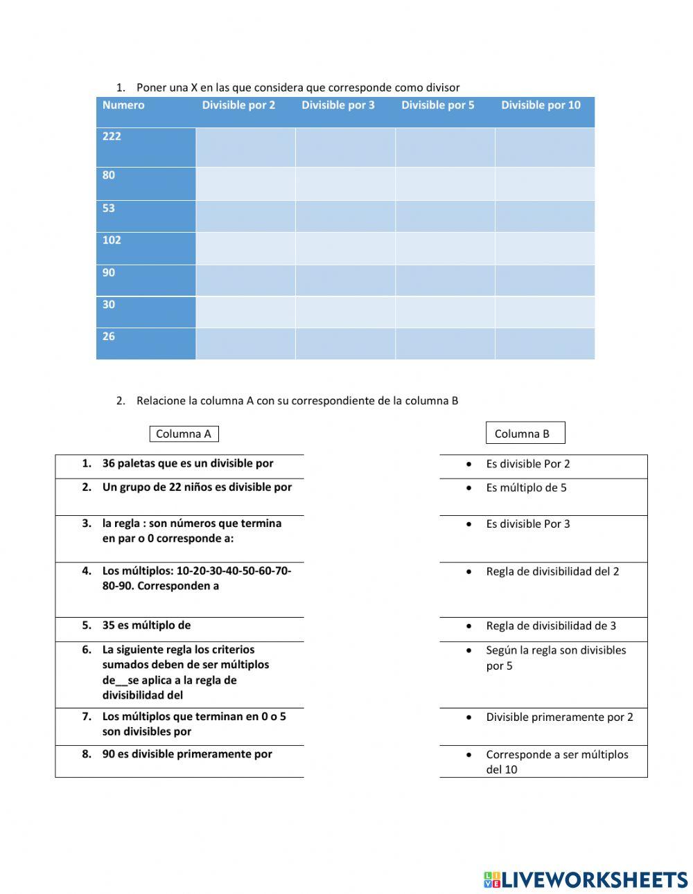 múltiplos y divisores 2-3-5-10 