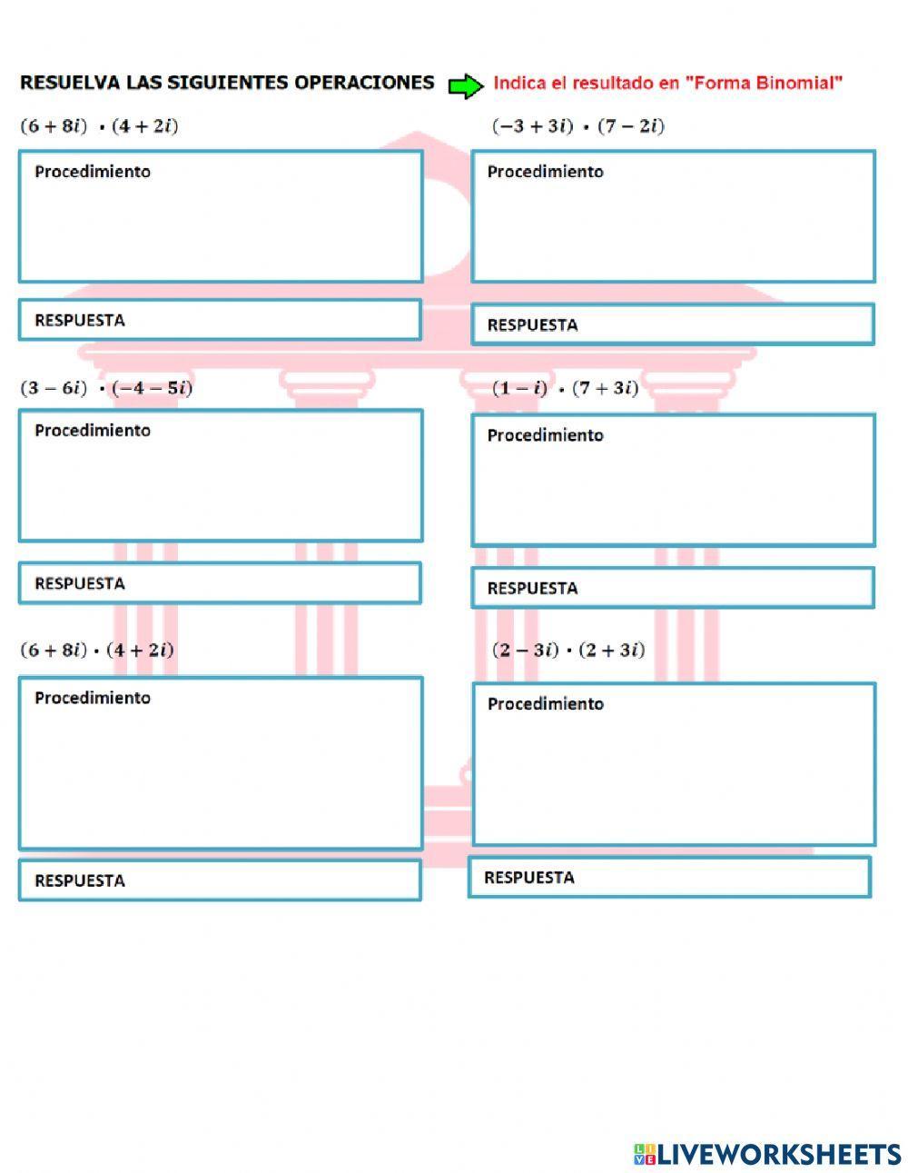 Multiplicación de números complejos