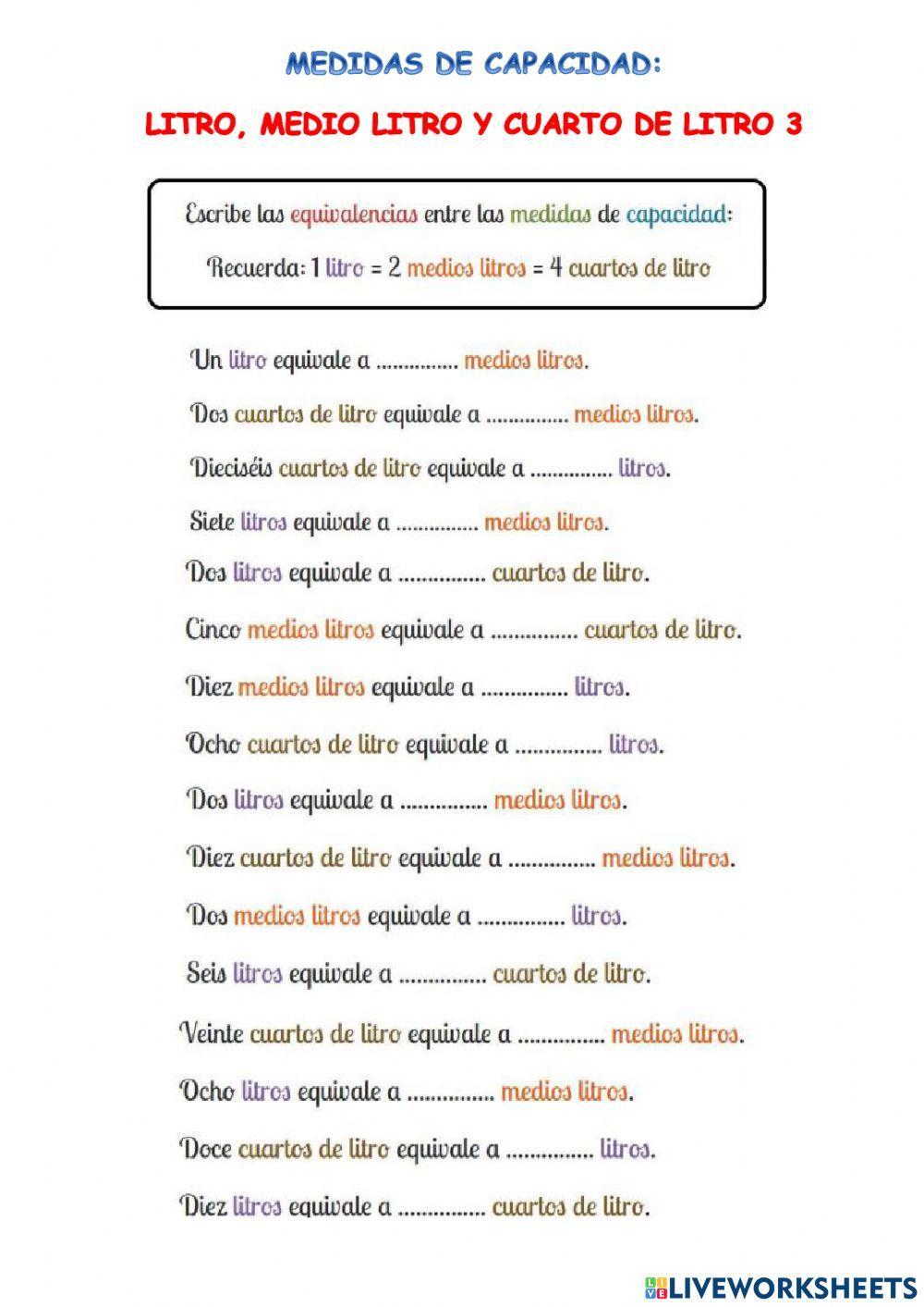 Equivalencias capacidad 3