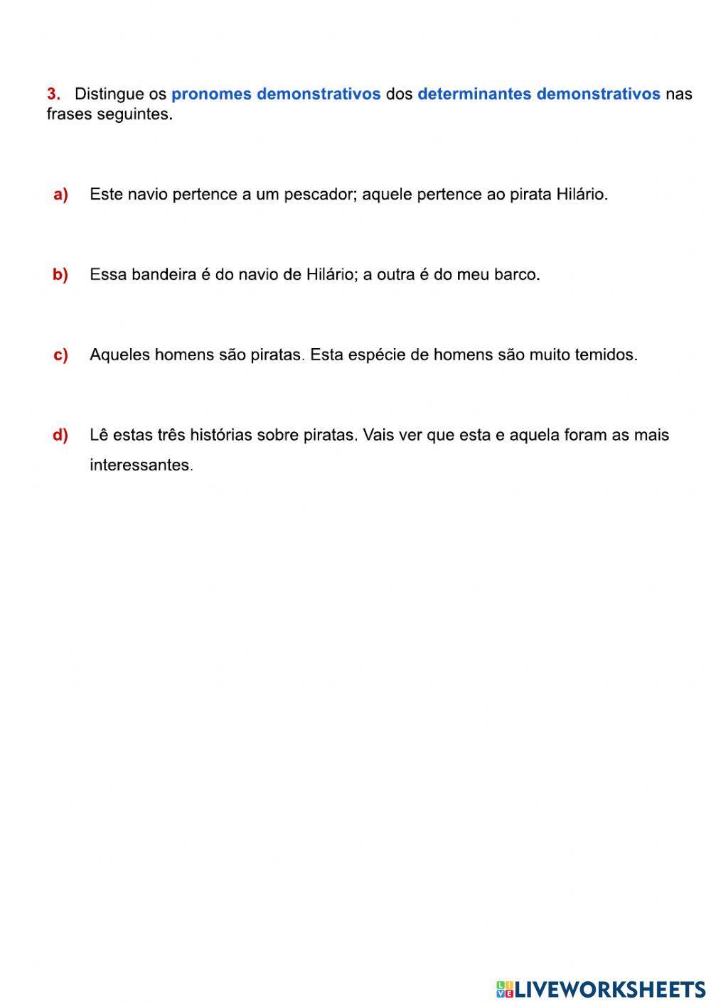 Desafio 5 - Pronomes demonstrativos