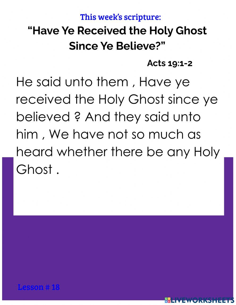 L18 Have Ye Received