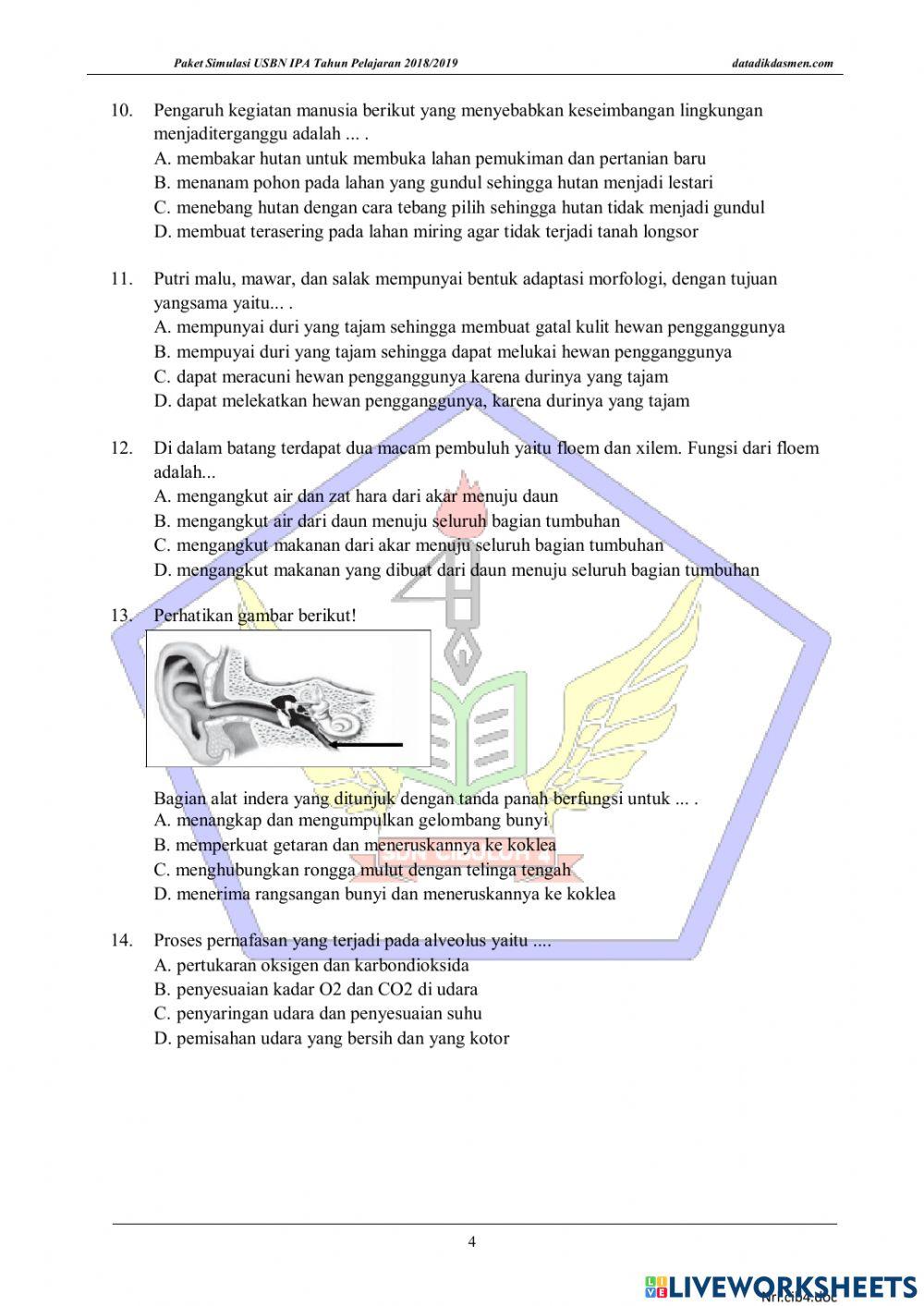 Try Out Ujian Sekolah IPA Try Out Ujian Sekolah IPA