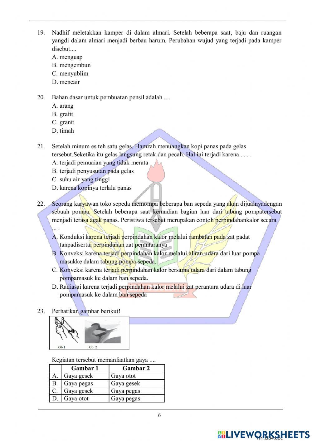 Try Out Ujian Sekolah IPA Try Out Ujian Sekolah IPA