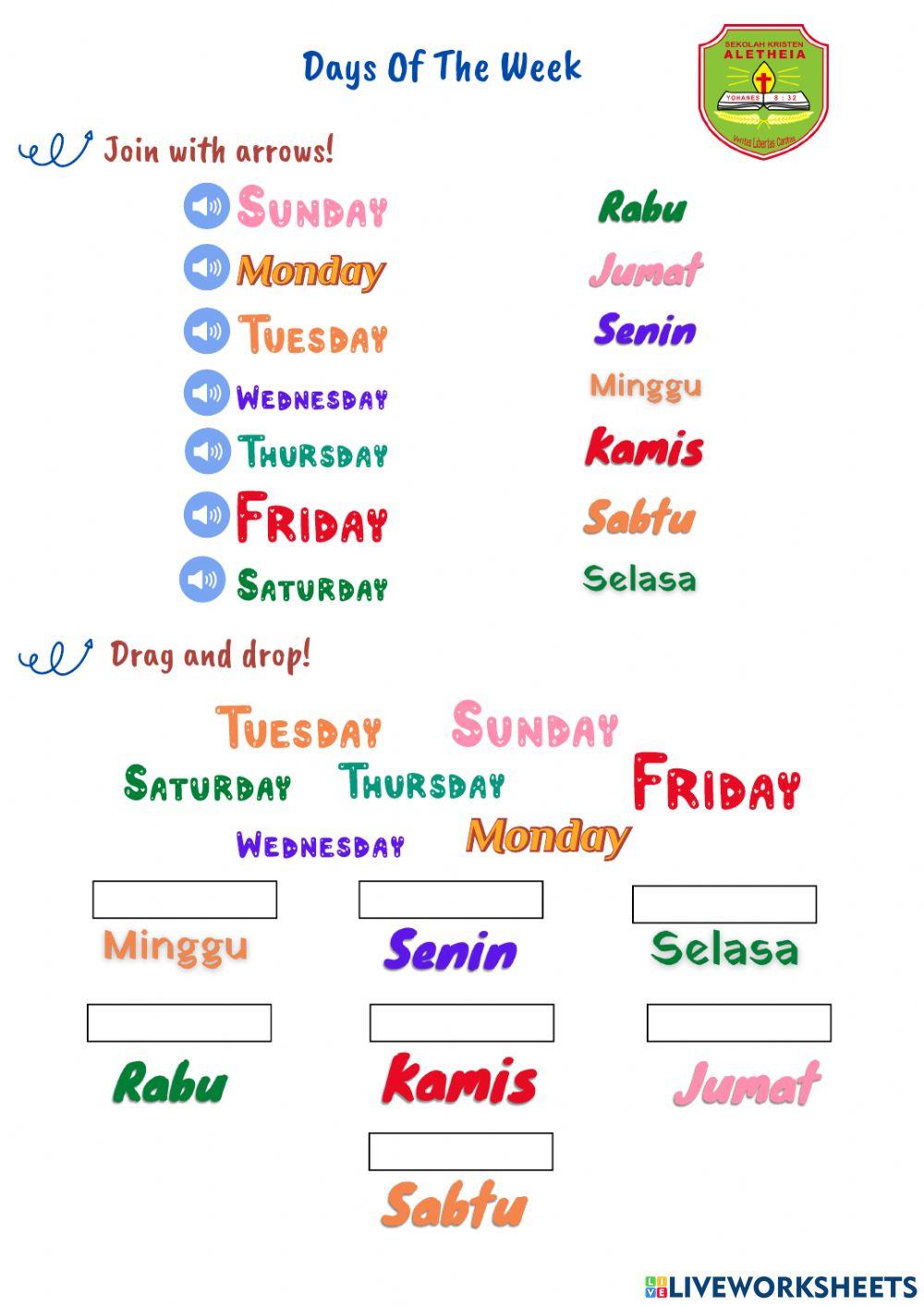 Days of The week Days of The week