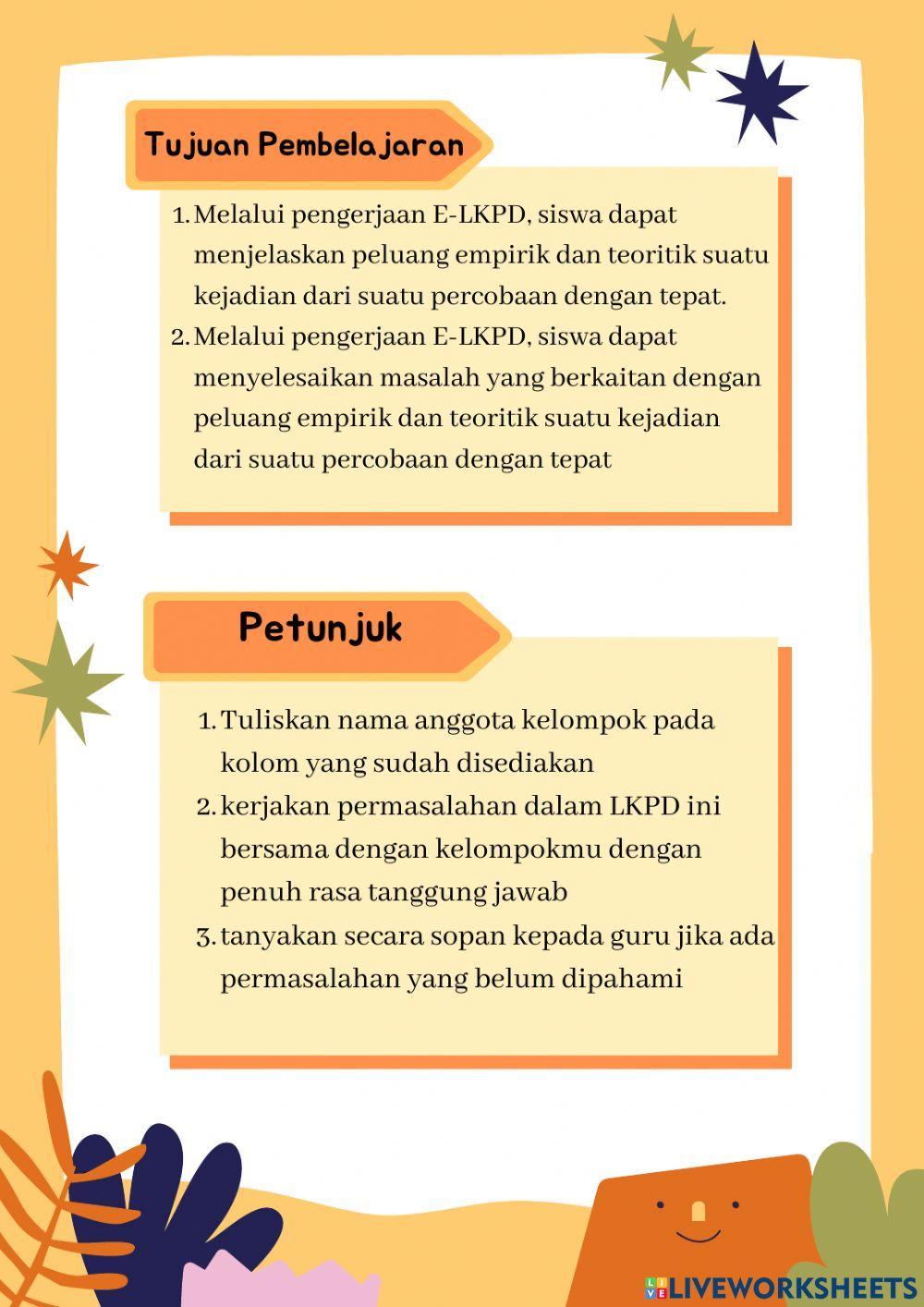 E-LKPD materi peluang kelas VIII