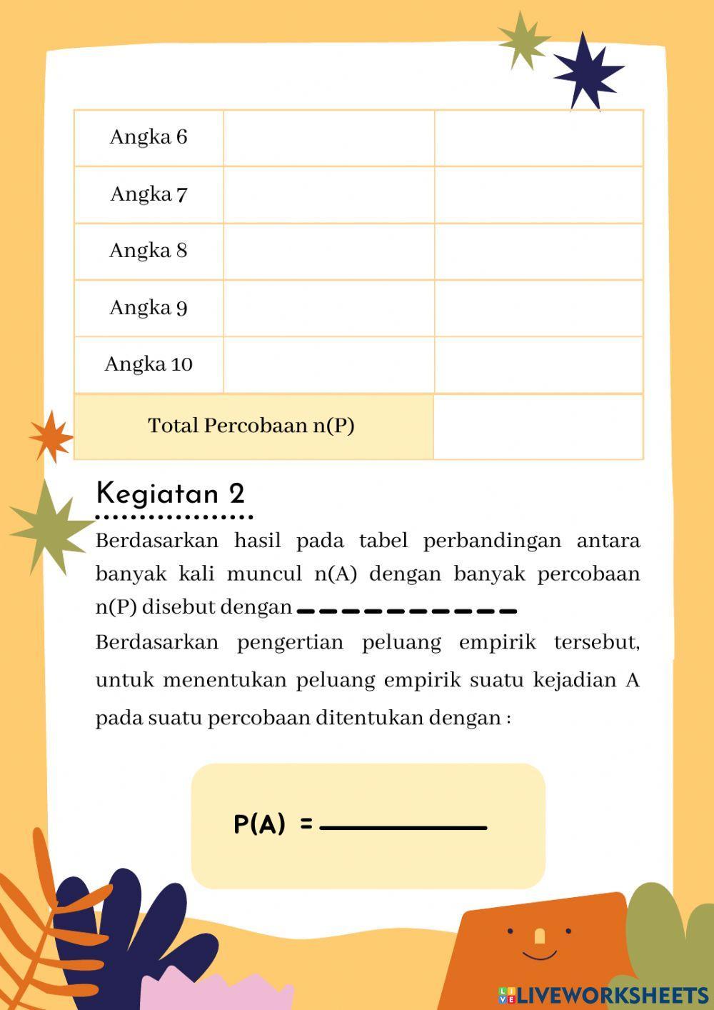 E-LKPD materi peluang kelas VIII