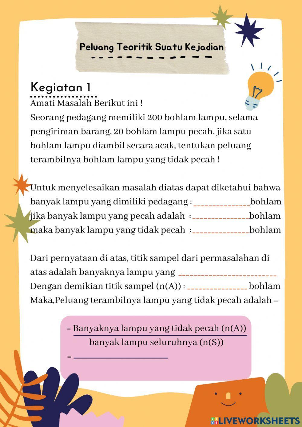 E-LKPD materi peluang kelas VIII