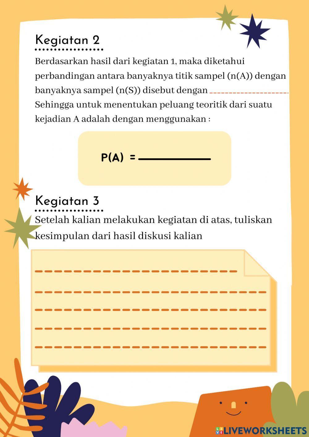 E-LKPD materi peluang kelas VIII