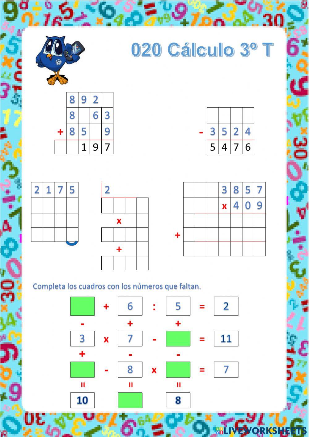 020 Cálculo Tercer Trimestre.