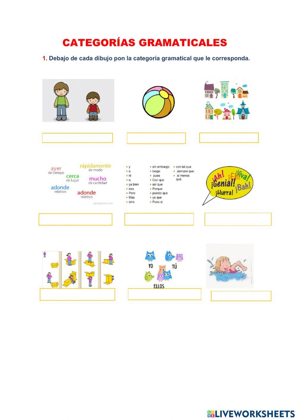 Categorías gramaticales