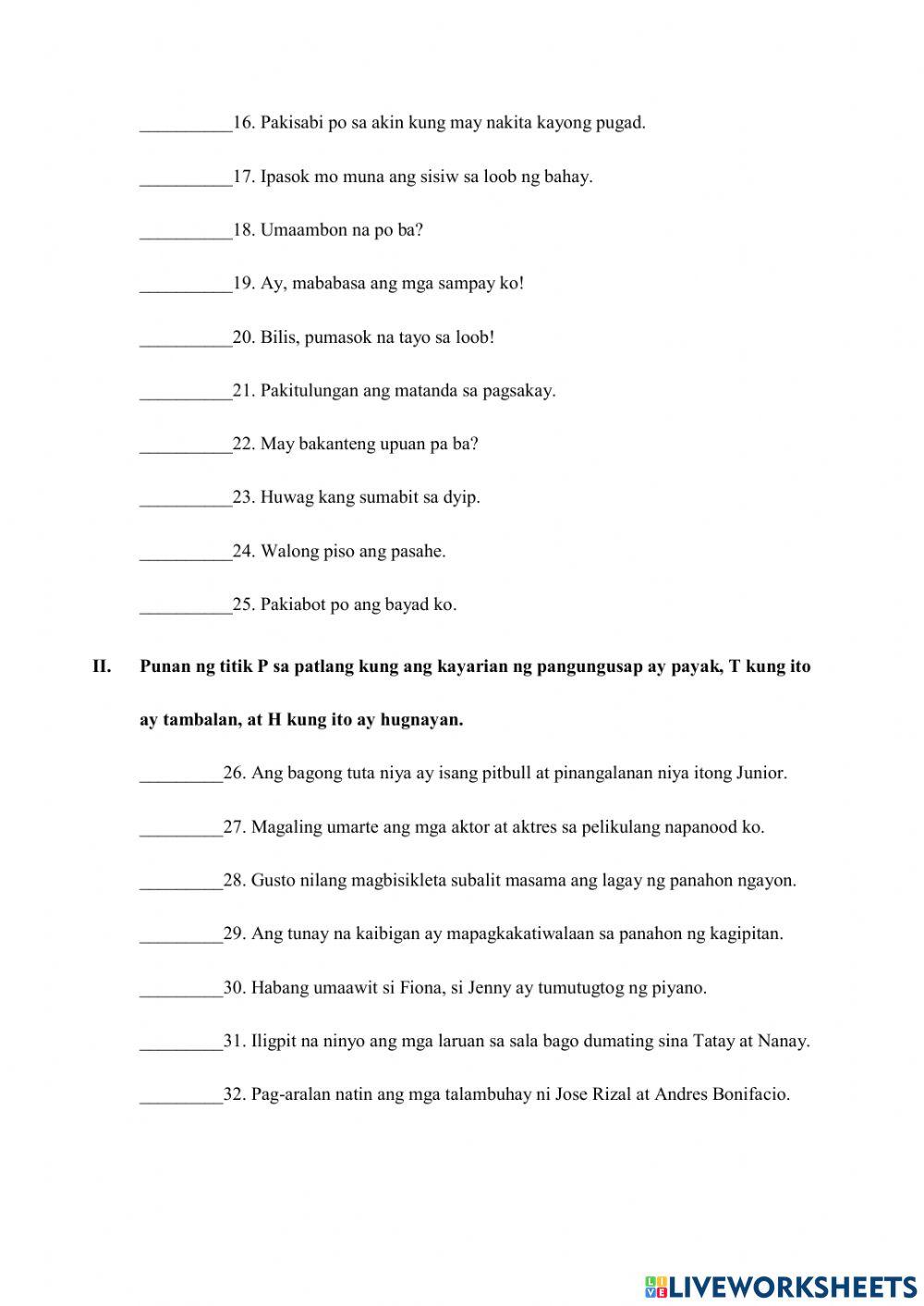 Ika-Apat na Lagumang Pagsusulit sa Filipino 5