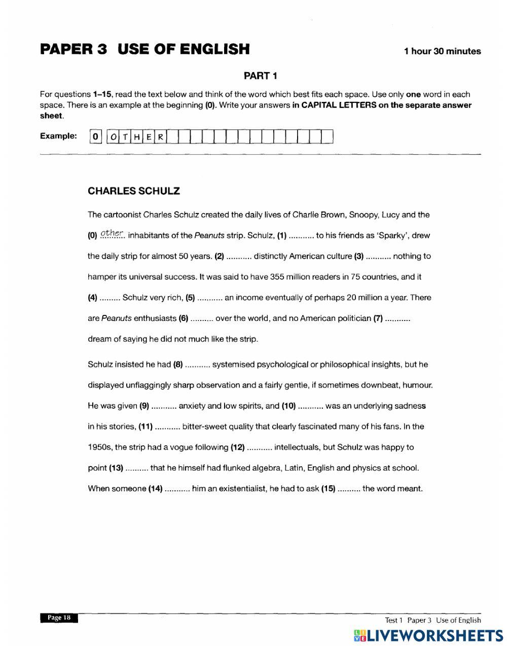 CPE - Mark Harrison - ĐIền từ - Test 1