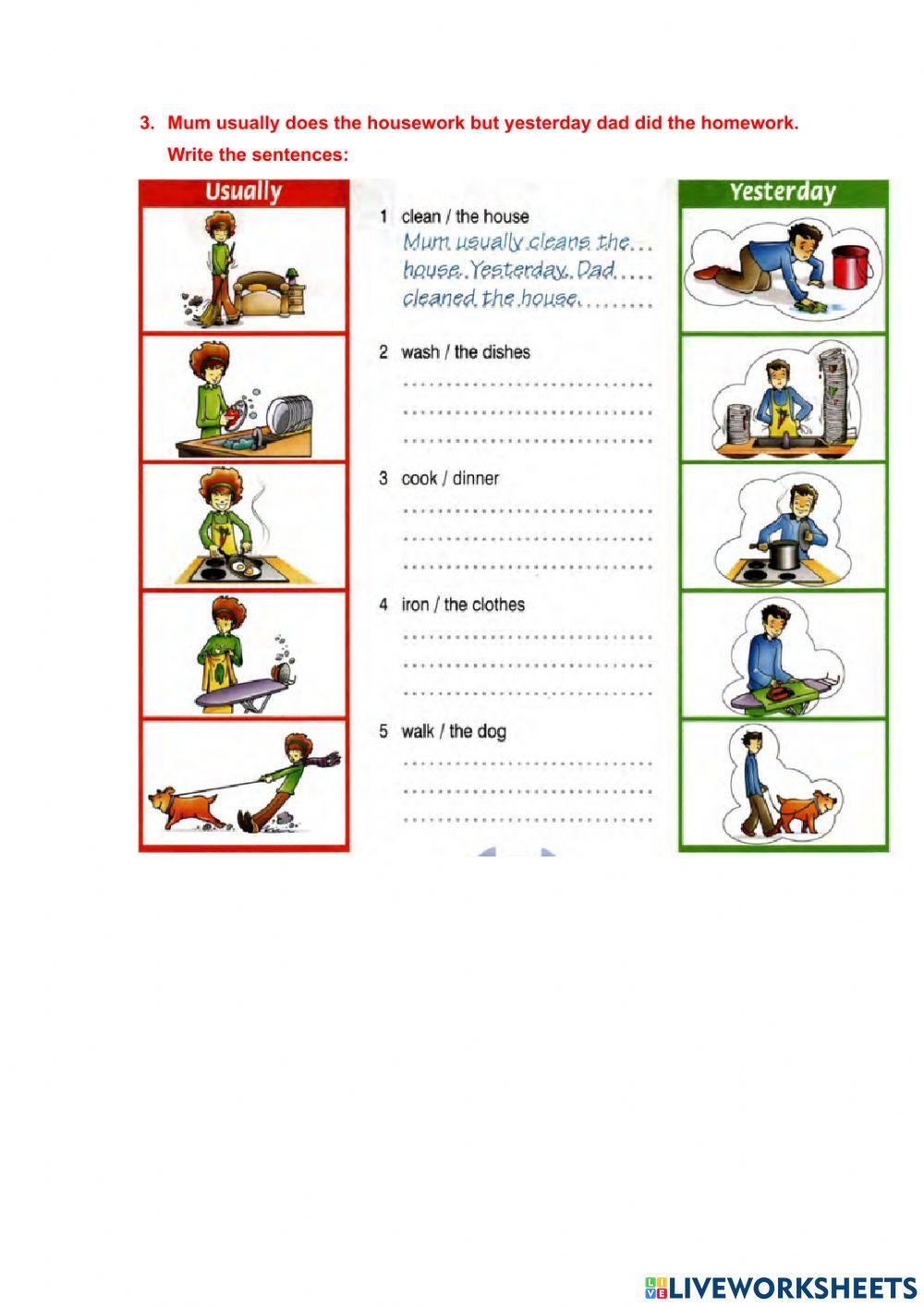 past tense, regular verbs
