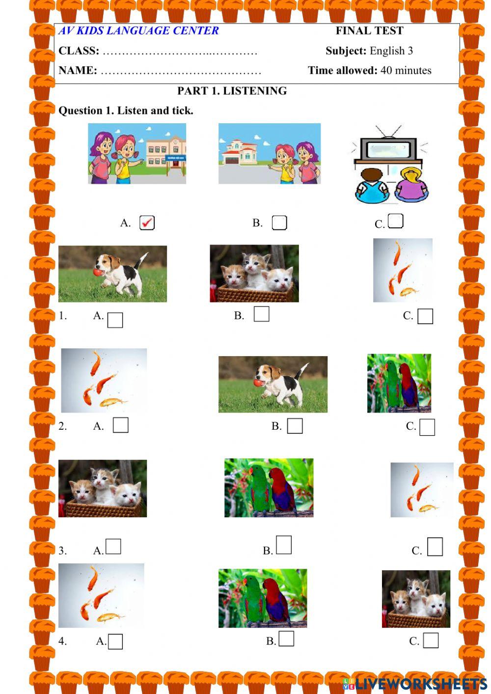 PBT Đề 6 (Lớp 3) Mrs.Thuy