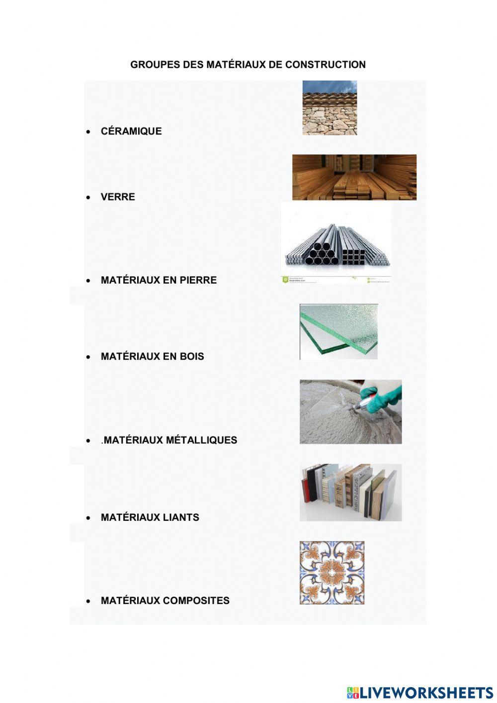MATÉRIAUX DE CONSTRUCTION