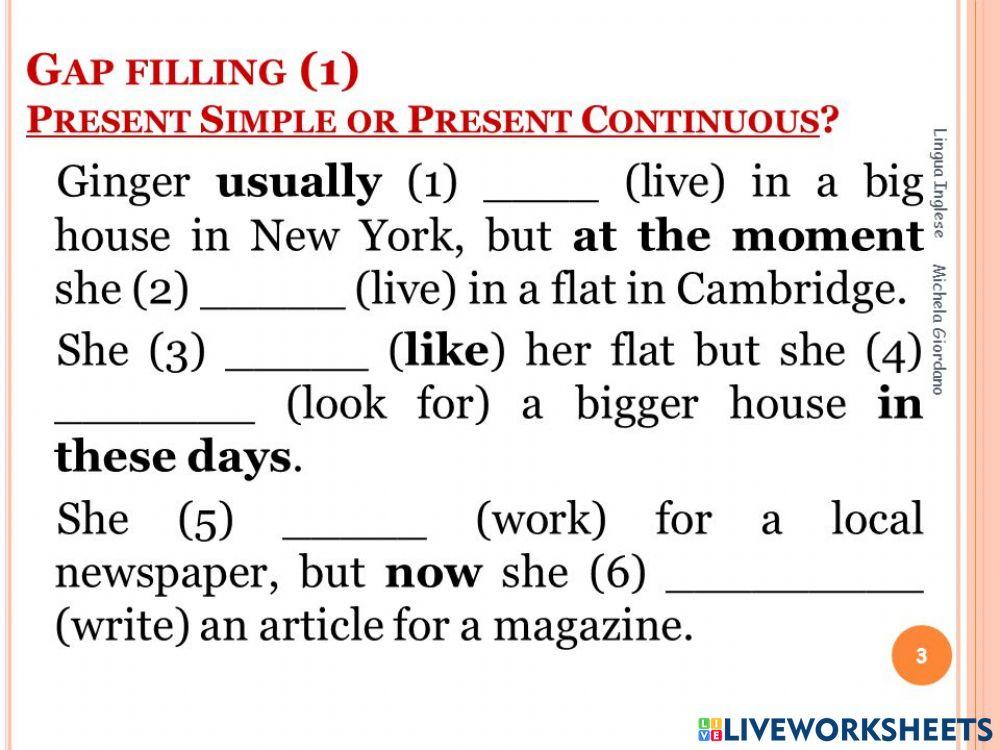 Present simple-present continuos