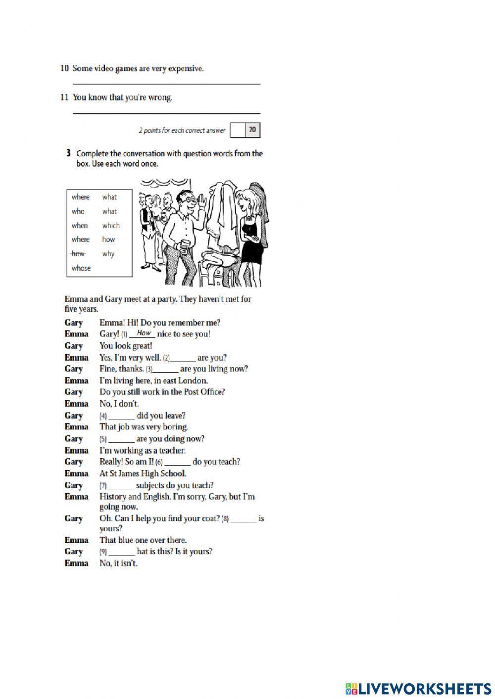 TEST UNIT 1-Preintermediate.