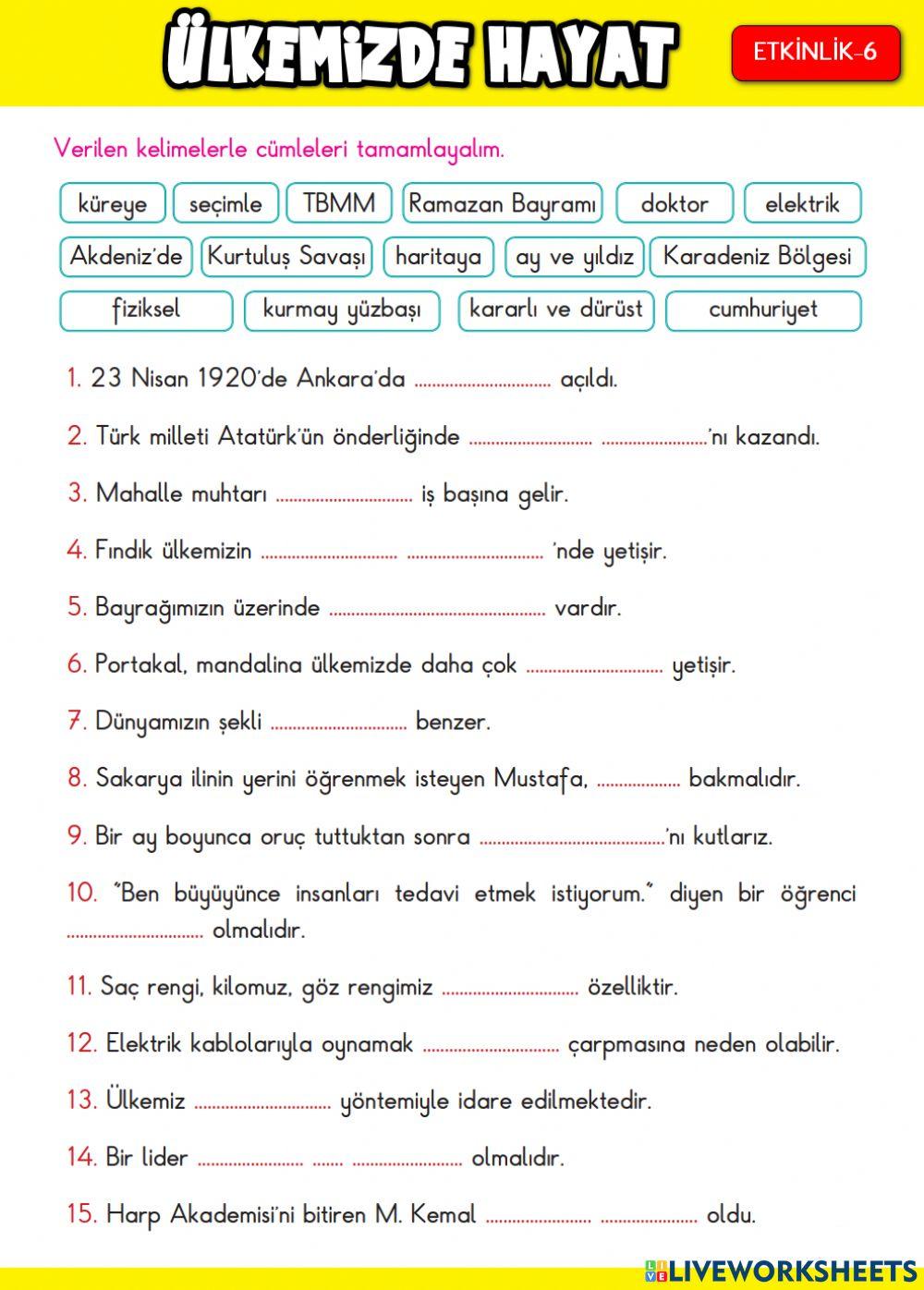 Ülkemizde Hayat Etkinlik-6