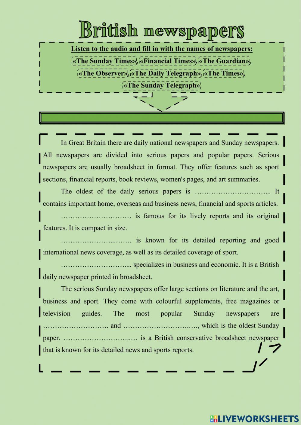 British newspapers listening