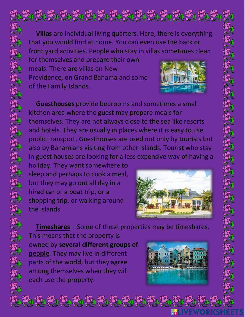 Tourist Accommodations