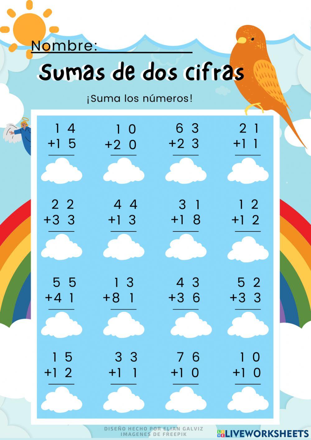 Sumas de dos cifras