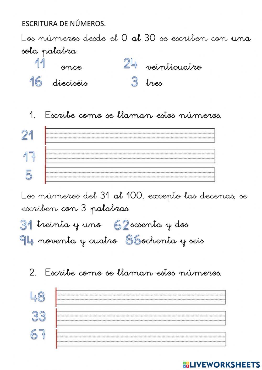 Escritura de números