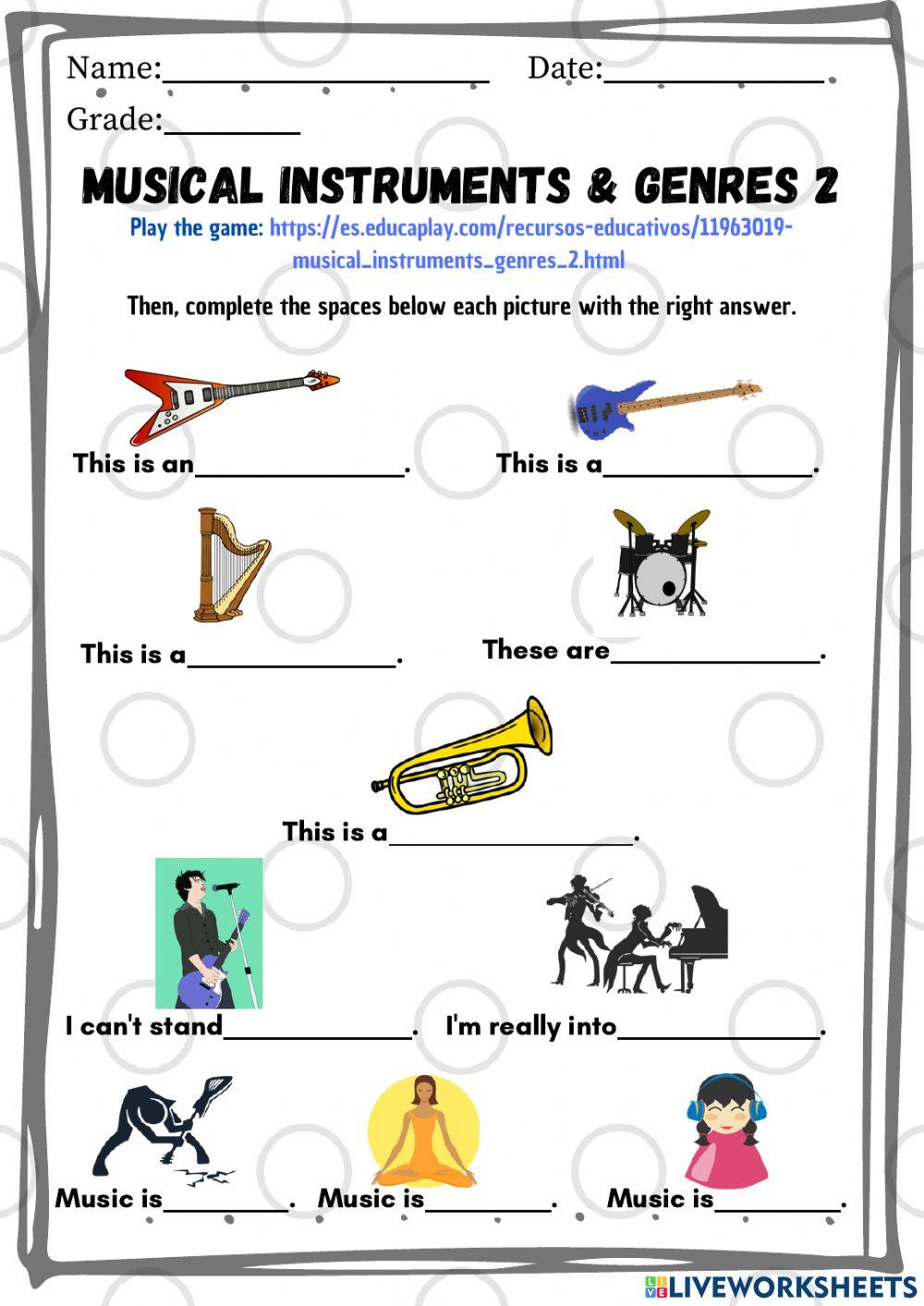(Cycle 1 Session 3 Annex 4) - Musical instruments - genres 2