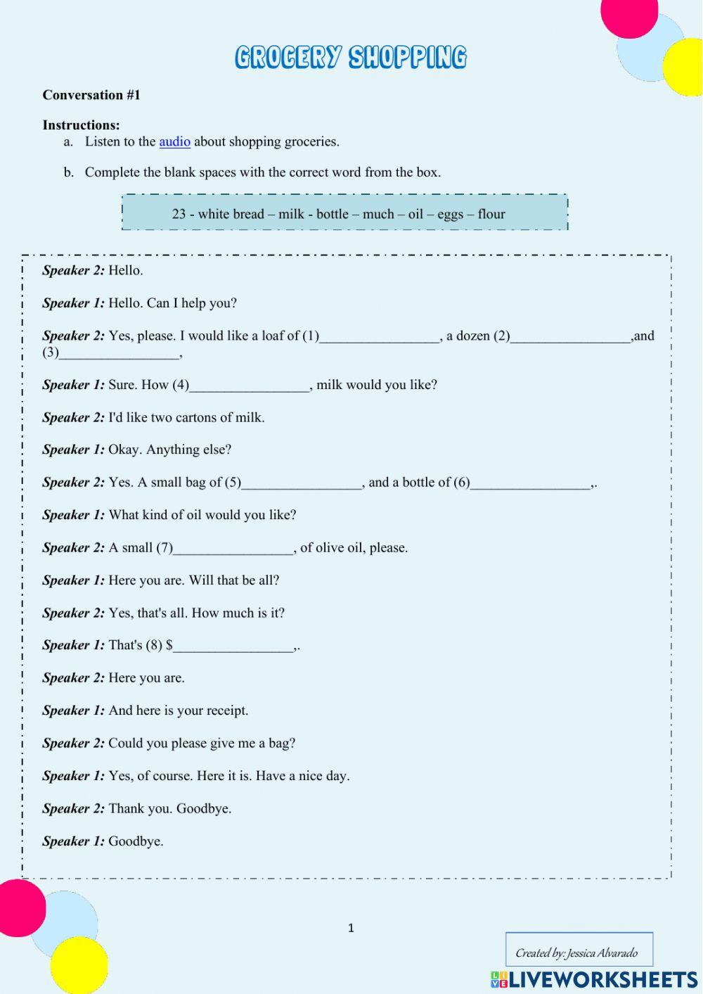 Shopping Groceries by Jessica Alvarado