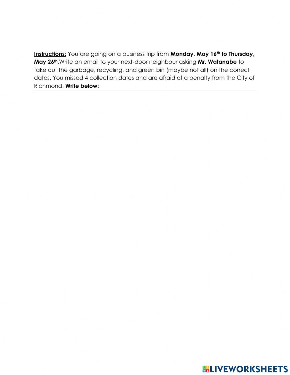 Email to a Neighbour Recycling 2022