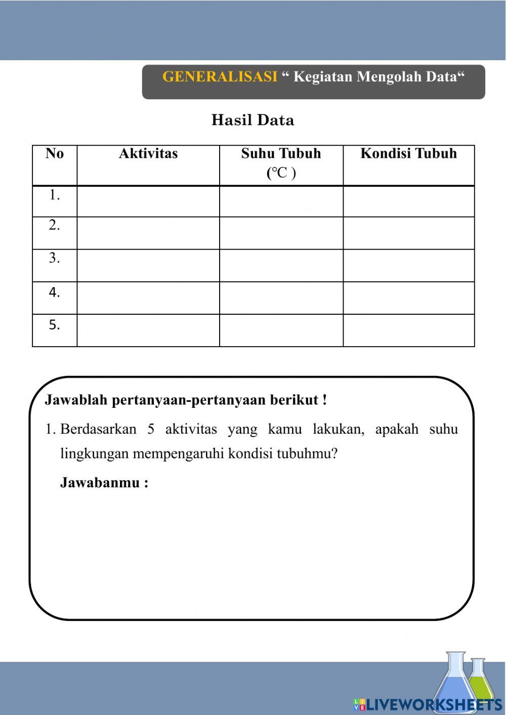Pengaruh aktivitas terhadap jumlah keringat