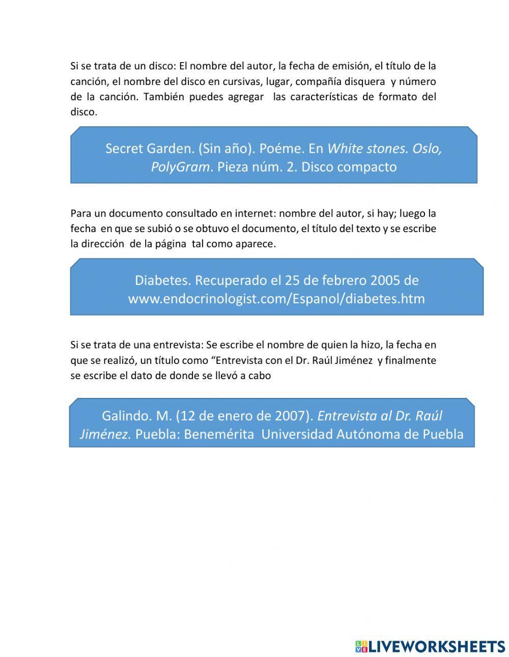 Usar las fichas temáticas como material de estudio