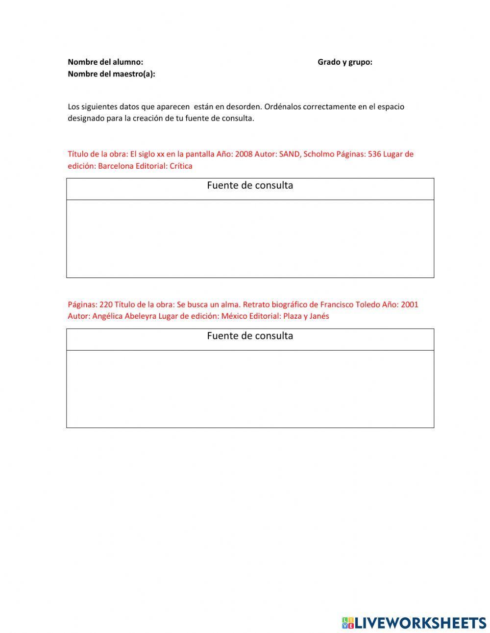 Usar las fichas temáticas como material de estudio