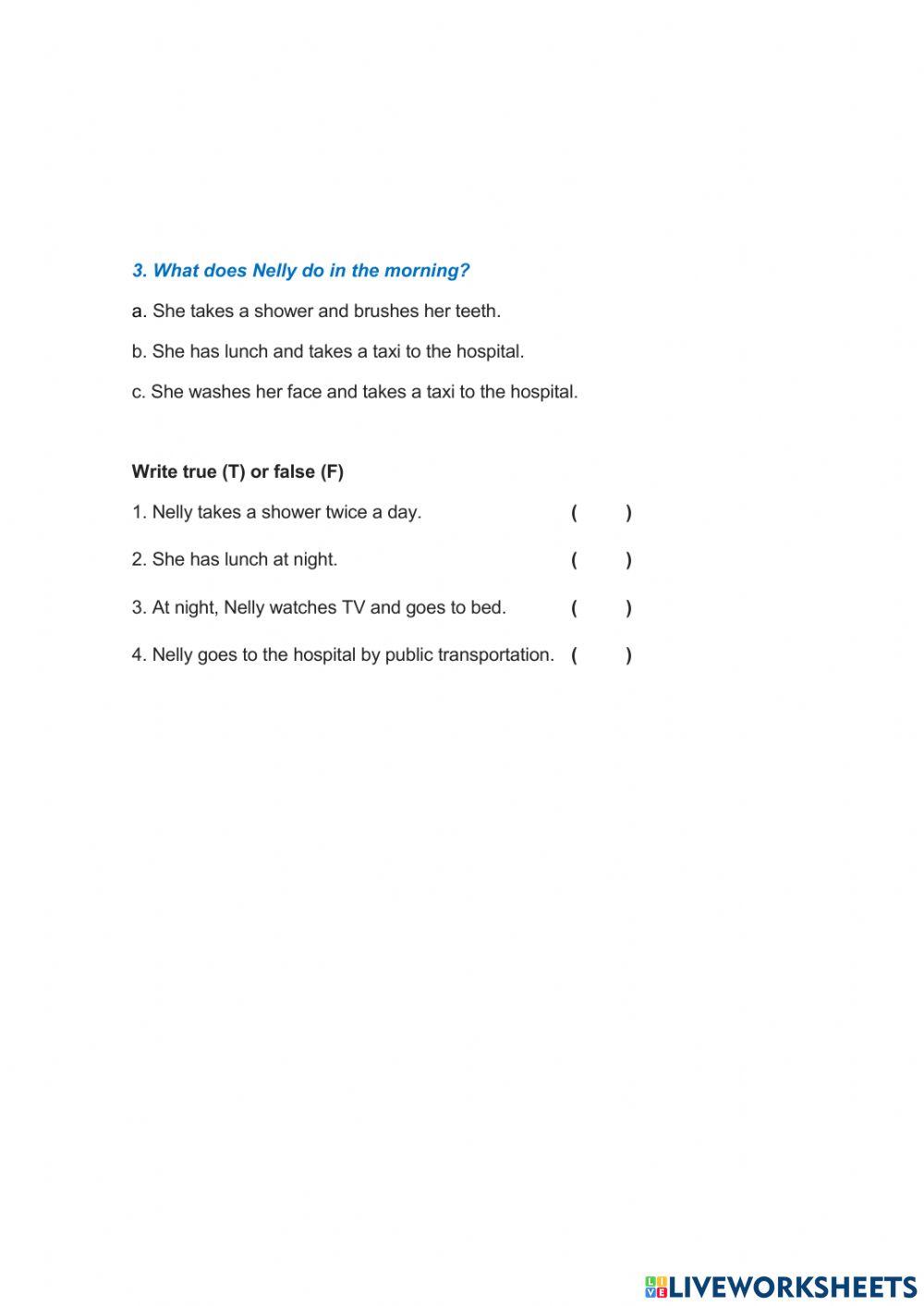 Reading Comprehension Worksheet