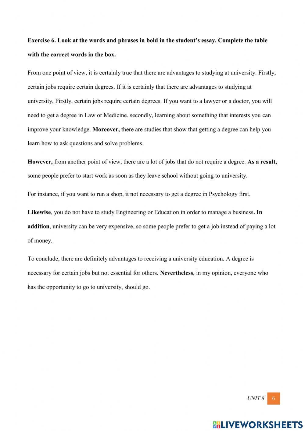 Writing Unit 6-Student