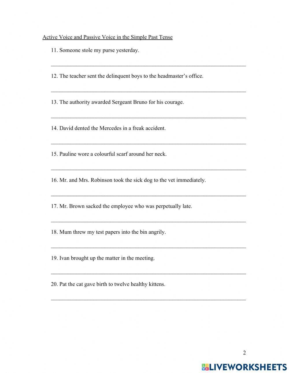 F1 Active and Passive Voice 1