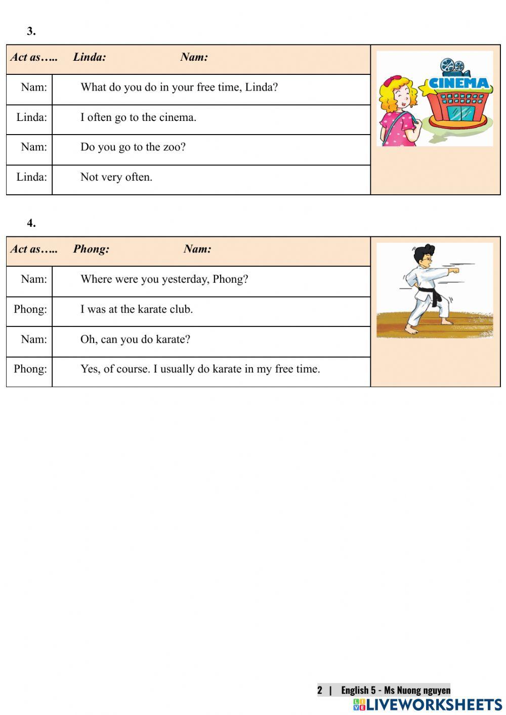 E5U13 (speaking) What do you do in your free time?