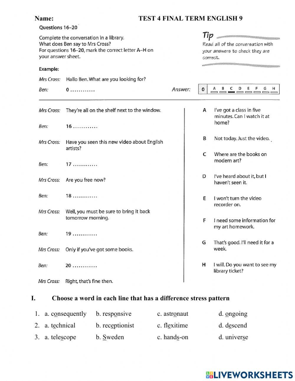 Revision 2nd test 4 e9