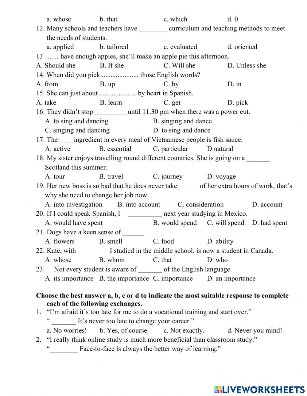 Revision 2nd test 4 e9