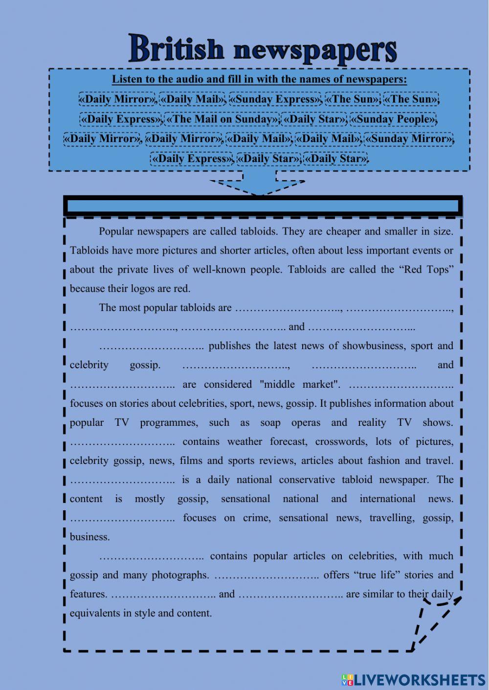 British newspapers listening 2