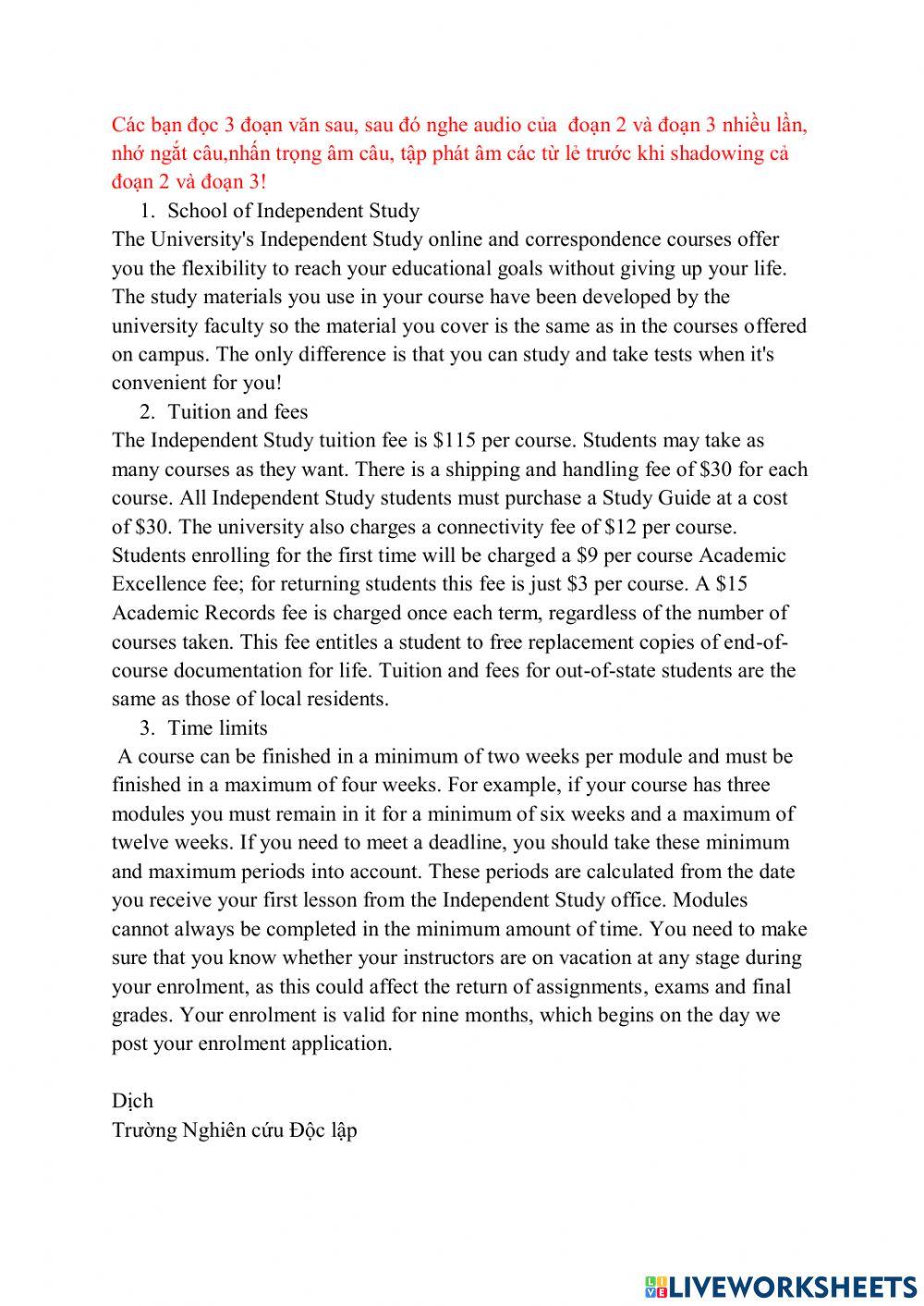 ST1- bài buối sáng 22.4- shadowing