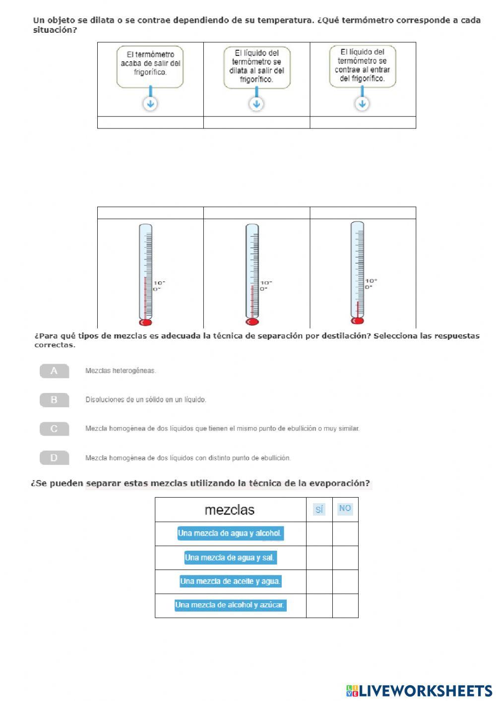 Repaso de la energía y los cambios