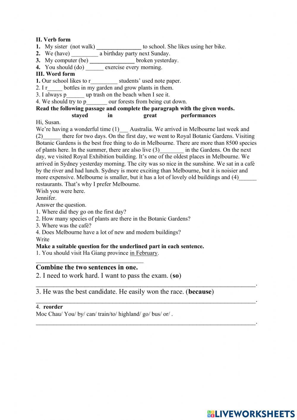 E6 - second term test 1