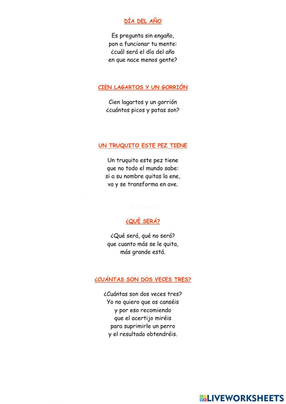 ACERTIJOS PARA NIÑOS