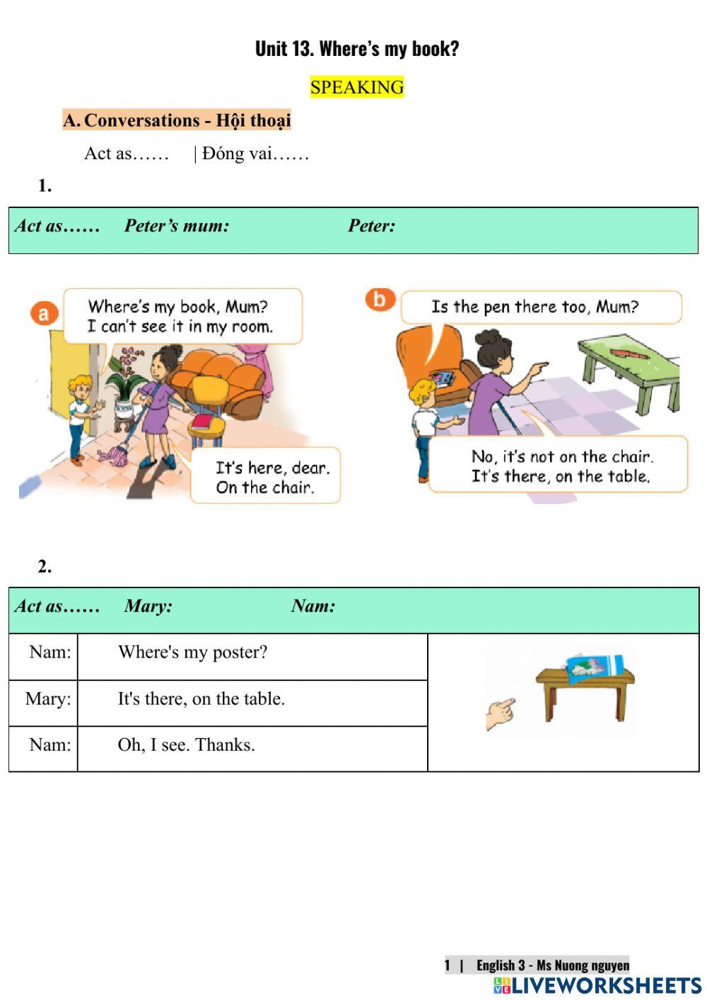 E3U13 (speaking) Where's my poster? -nuongnguyen