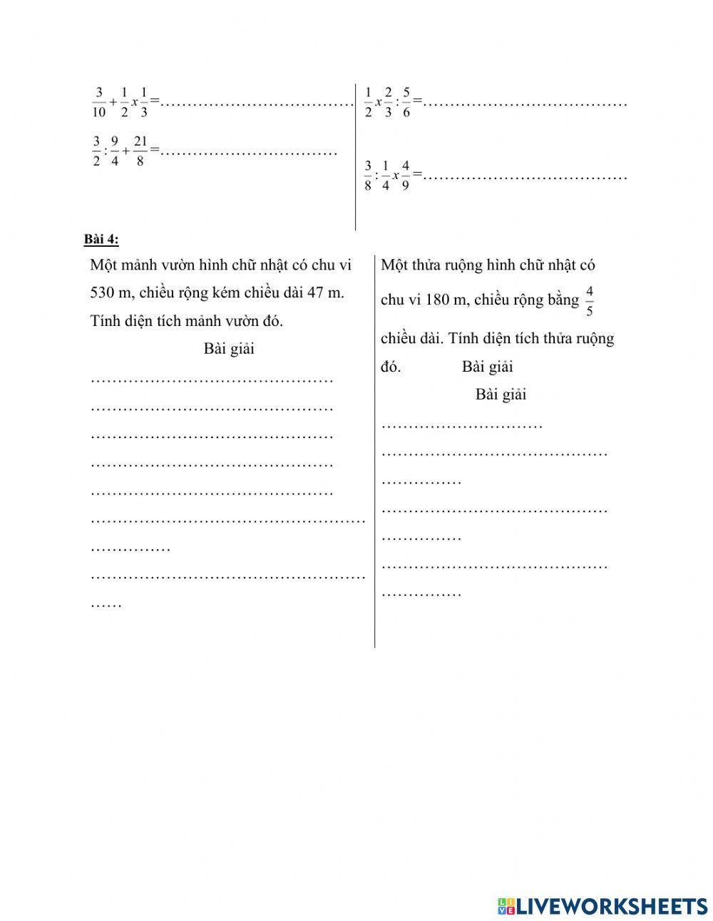 H ôn toán cuối năm