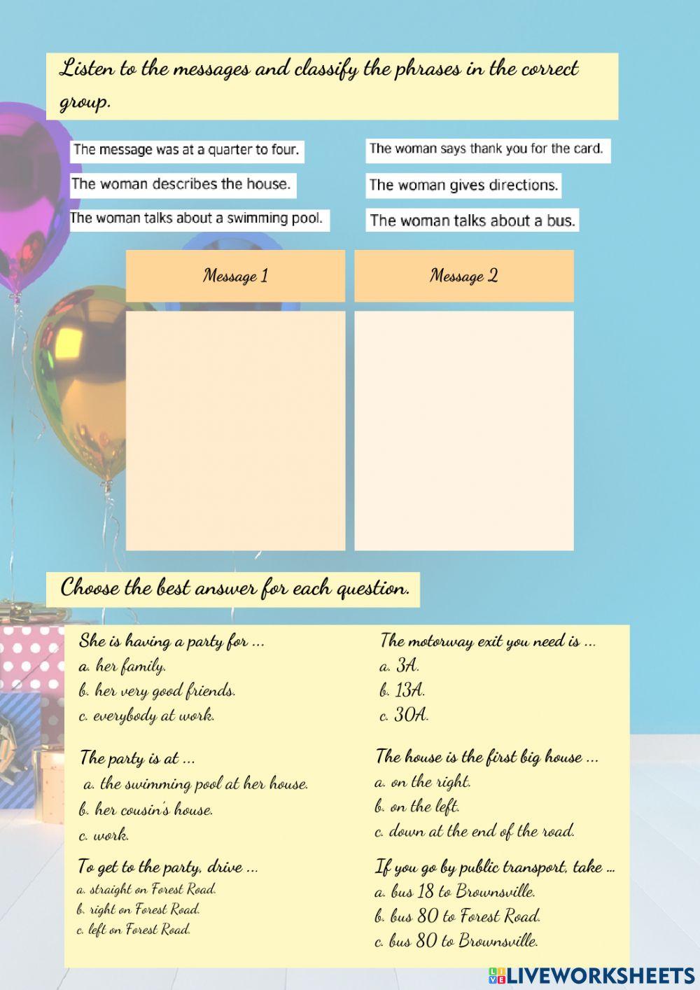 Invitation to a party